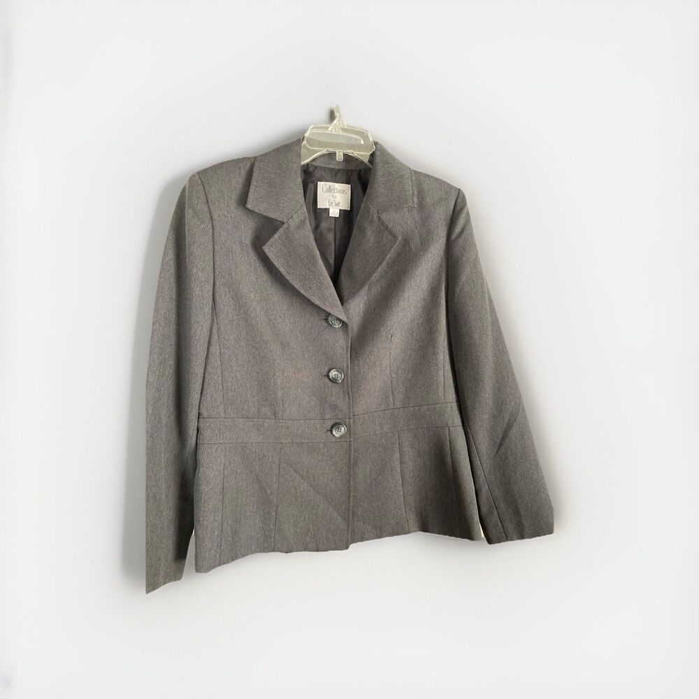 COLLECTIONS FOR LE SUIT Jacket Gray size 12 VINTAGE 90s Excellent condition